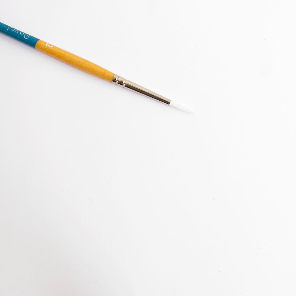 Princeton, White, Brush, Art & School, Snap, Taklon, Short Handle, 2, 402246